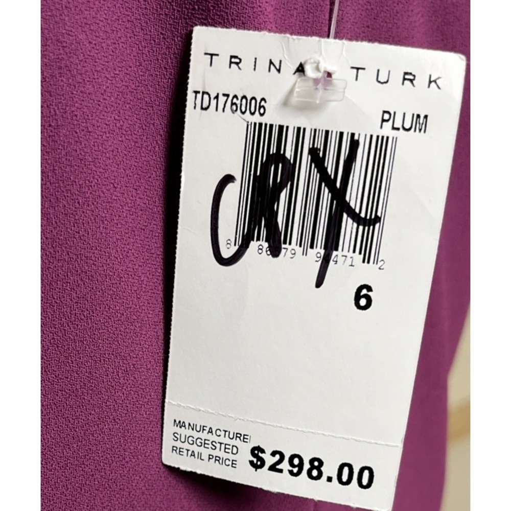Trina Turk‎ NWT Glow Halter Neck Carmel Crepe Dress Fuchsia Women's Size 6 - Picture 6 of 11